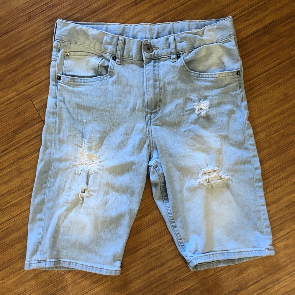 H&M &Denim Slim Fit Distressed Jean Shorts 12-14 Y